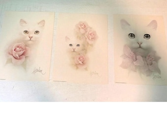 1982 Vintage Set von 6 Bob Harrison 9x12 Lithographien