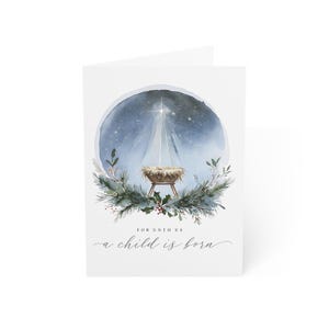 Set kerstgeboortekaarten, religieuze kerstkaartenpakket, geboorte van Jezus-kaartjes, kerstcadeaus, kaartencollectie Bethlehem,