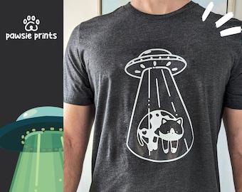 Mini Moo Cat UFO Abduction T-shirt