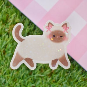 Coquette Kitty Holographic Vinyl Sticker