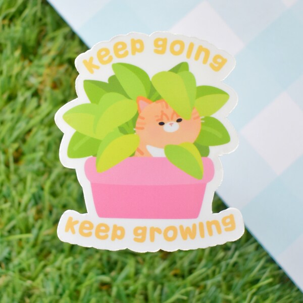 Keep Going Keep Growing! Cat sticker