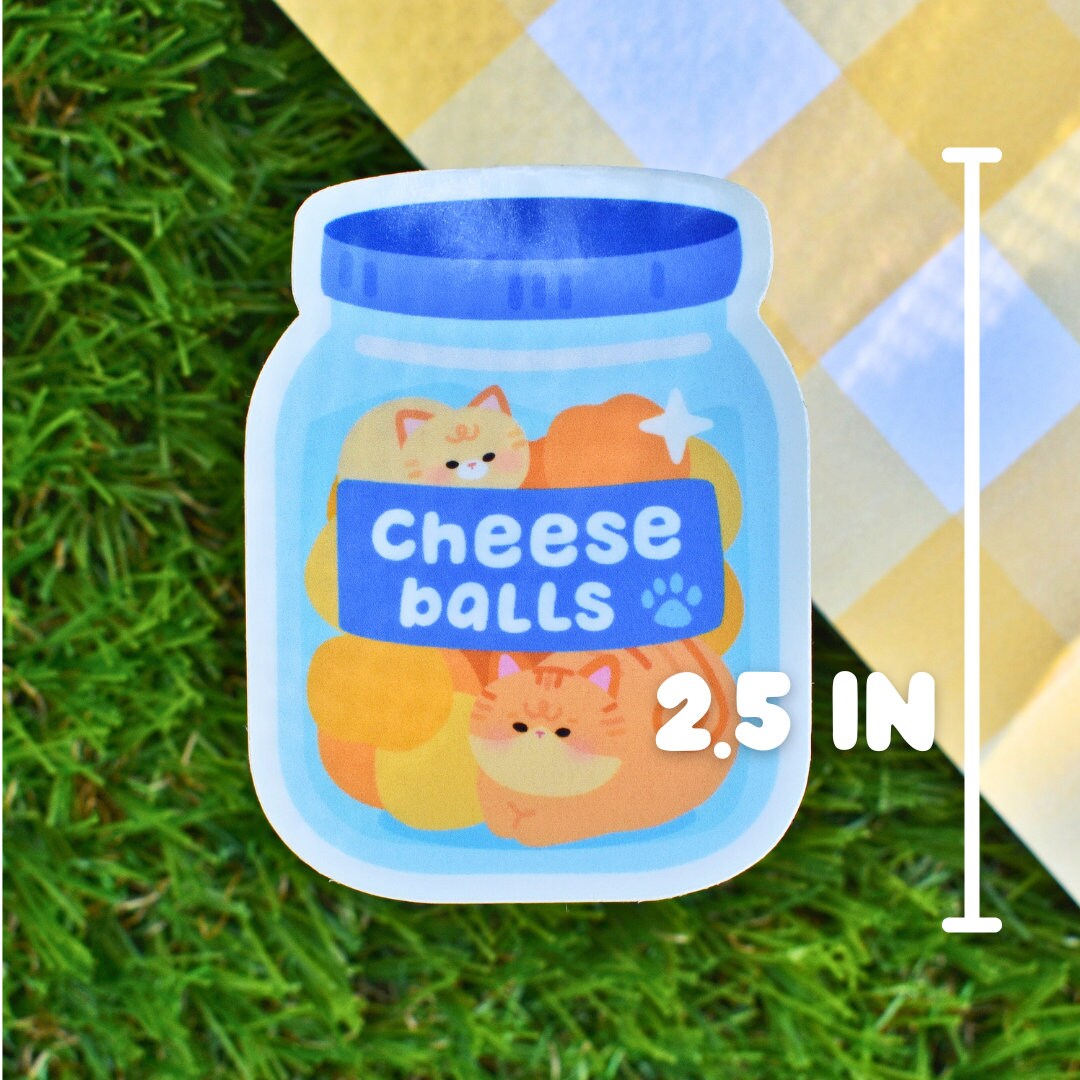 Cheese Balls Orange Cat Vinyl Sticker - Etsy