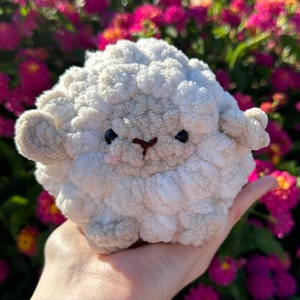 Little Lamb Plush| Customizable Cute Fluffy Plushie Amigurumi| Handmade Crochet Sheep| Baby Shower Everyday Gift Comfort Plush Birthday Gift