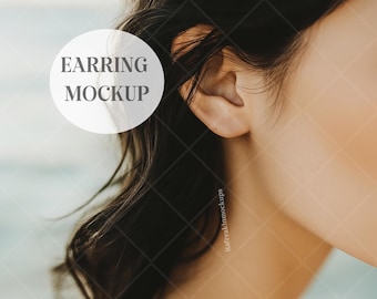 Minimalist Earring Jewelry Mockup: Contemporary Styled Mockup (4000x4000)