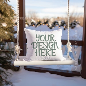 Christmas Throw Pillow Mockup: PNG File (Digital Download)