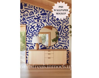 Mockup di sfondo per oggetti intelligenti: mockup PSD di interior design
