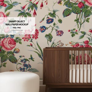 Nursery Wallpaper Mockup, PSD Wallpaper Mockup, Wall Mockup PSD Mockup, Simple Interior Design Mockup,  Wallpaper Mockup, Room Mockup