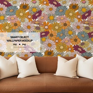 Living Room Wallpaper Mockup with Smart Object, PSD Wallpaper Mockup Wall Mockup PSD Mockup, Simple Interior Design Mockup Wallpaper Mockup,