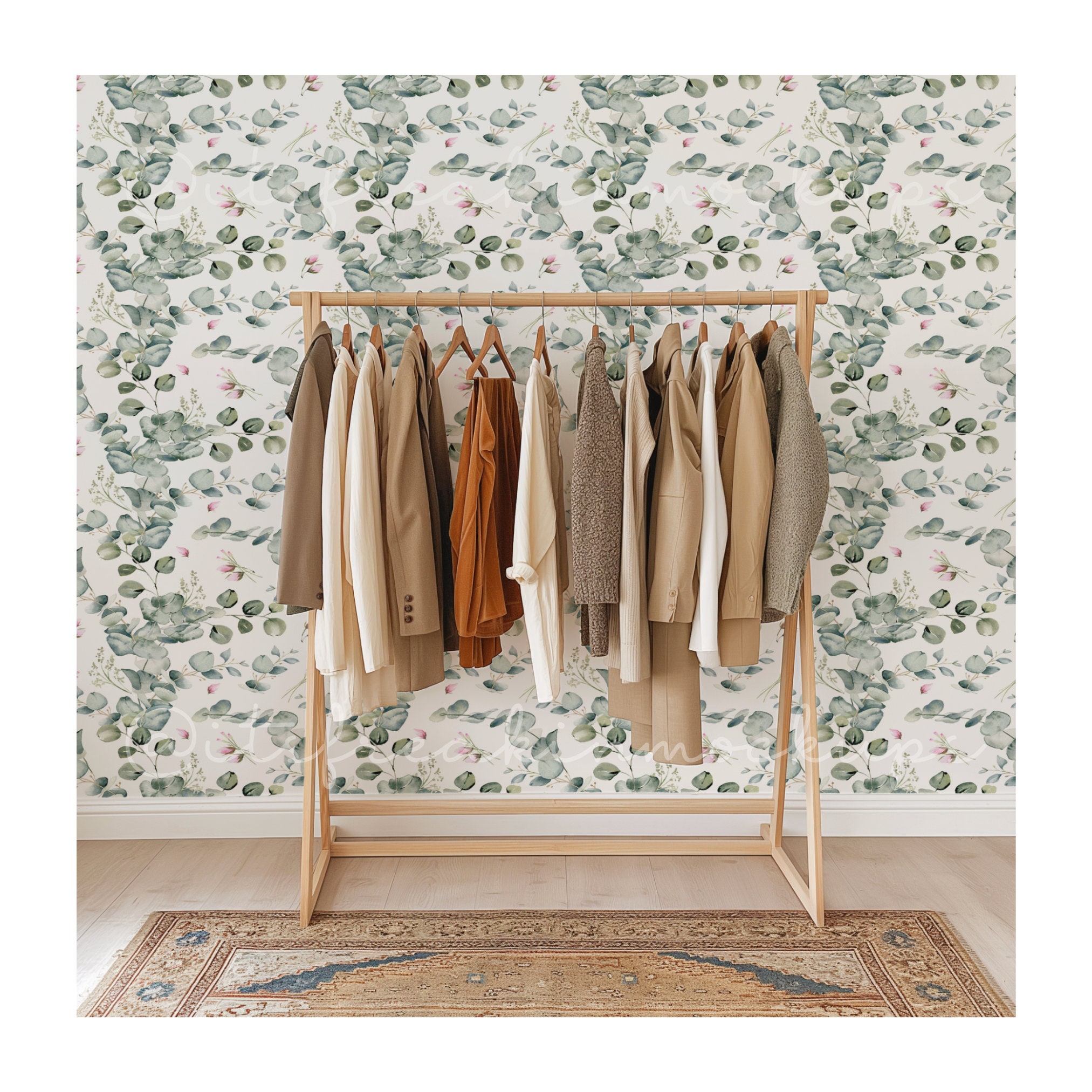 Clothing Rack Wallpaper Mockup, PSD Wallpaper Mockup, Drag and Drop PSD ...