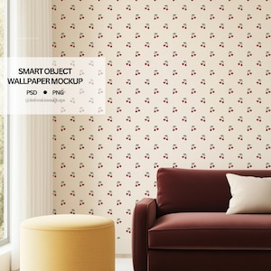 Living Room Wallpaper Mockup with Smart Object, PSD Wallpaper Mockup Wall Mockup PSD Mockup Simple Blank wall Mockup,  Mural Mockup psd