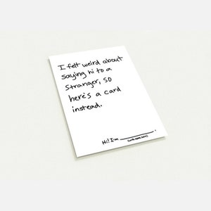 Hi, Stranger - Lot de 10 cartes postales pour les personnes socialement maladroites (enveloppes standard recto-verso) (États-Unis et Californie)