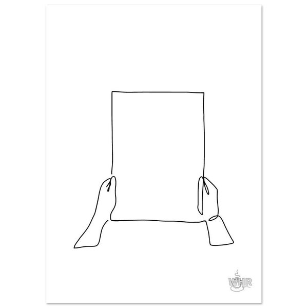 5x7" | 6x8" | 8x10" | 8x12" One-Lined Canvas Paper Being Held Drawing/Doodle Print On Premium Matte Paper