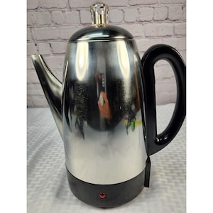 Vtg 1970s Style West Bend 12 C Automatic Percolator Electric Coffee Pot 54159