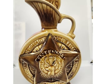 Vintage 1968 Jim Beam Decanter Centennial 1868-1968 Elks Club B.P.O.E Rare Empty