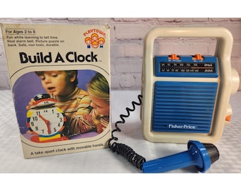 Lot -1984 Fisher Price My First am/fm Radio &  Microphone + Build a Clock