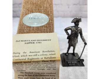 Revolution Figurine "2nd Maryland Sapper 1781 Pewter Figurine Vintage