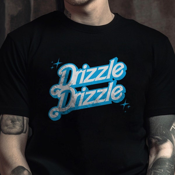 Drizzle Drizzle T-shirt Retro Doll Shirt Blue Logo Iconic Tshirt Funny Birthday Party Gift for Him Couples Clothes Matching Tee for Ken