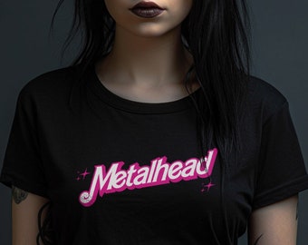 Heavy Metal Head Shirt Retro Doll Baby Vintage Death Metal Music Lets Go Party Birthday Gift T-shirt Cute Metalhead Tees Pink Shirts