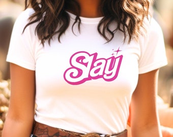 Slay Shirt Retro Doll T-shirt Lustiger Geburtstag Lets go Party Gag Geschenk für sie, T-Shirt niedliche Kurzarm Ermächtigung T-Shirt Sexy Verspielte Kleidung