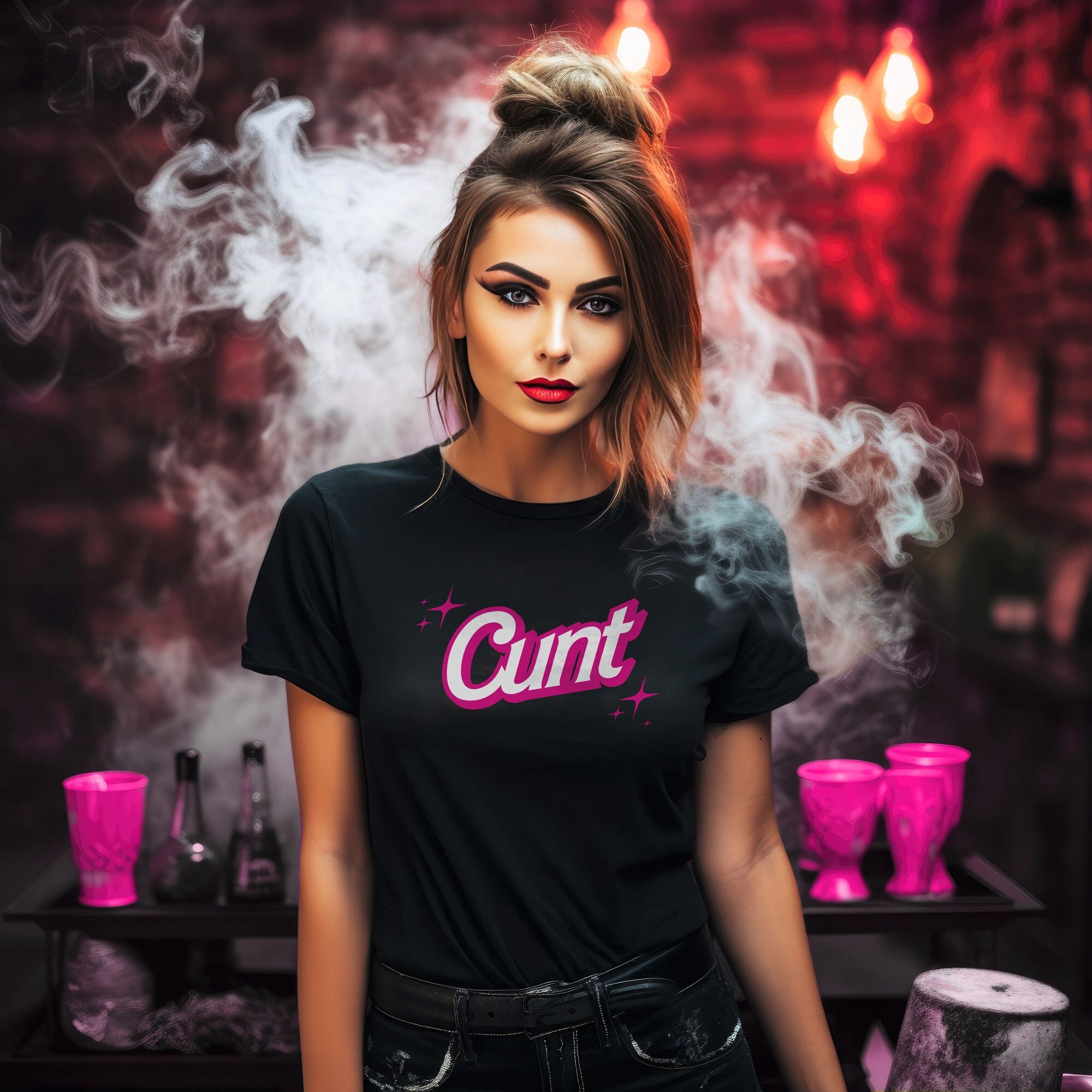 Fotze Shirt Retro Puppe Baby T-Shirt Vintage Lets Go Party Geburtstag Gag Geschenk für sie T-Shirt Sexy T-Shirts Niedliche verspielte Shirts Rosa Kleidung