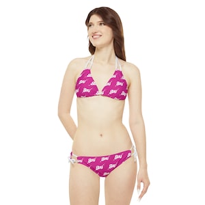 Slay Bikini Sexy Pink Womens Bikini Set Vintage Retro Doll Iconic Font Girl Chic Summer Beachwear Cute Swimwear Strappy Tiny Bikini
