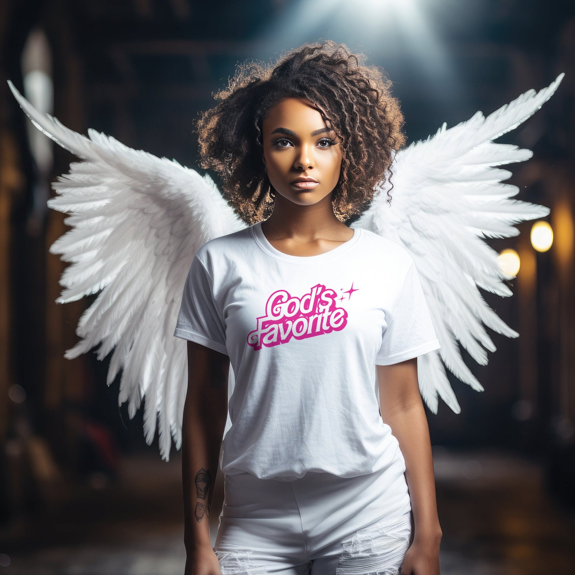 Gods Favorite Shirt Retro Doll Funny Vintage Lets Go Party Birthday gag Gift for her T-shirt Tees Cute Playful Shirts Pink