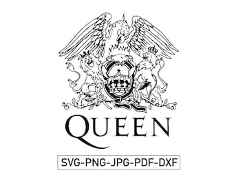 Queen SVG Pack, Freddy Mercury, Fichier numérique, Fichier de coupe, Fichier Cricut, Télécharger, PNG, SVG, pdf, dxf