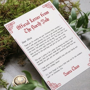 Christmas Santa letter, editable letter to child, santa letter, north pole