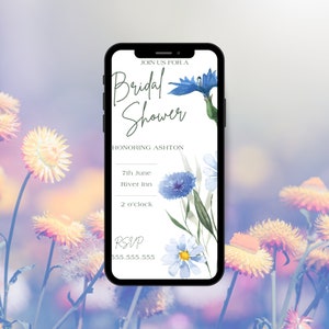 Wildflower Bridal Shower Invitation| Wildflower Invite Digital| Electronic Wildflower Bridal Shower Invite| Wildflower Electronic Invitation