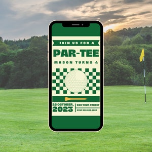 Golf Birthday Electronic Invitation| Golf Invitation| Golf Birthday| Digital Golf Birthday Invite
