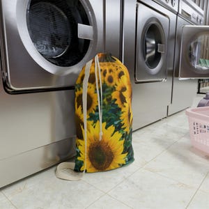 Sunflower Laundry Bag | Floral Tote for Home, Eco-Friendly Storage, Gift for Nature Lovers, Laundry Day Essential