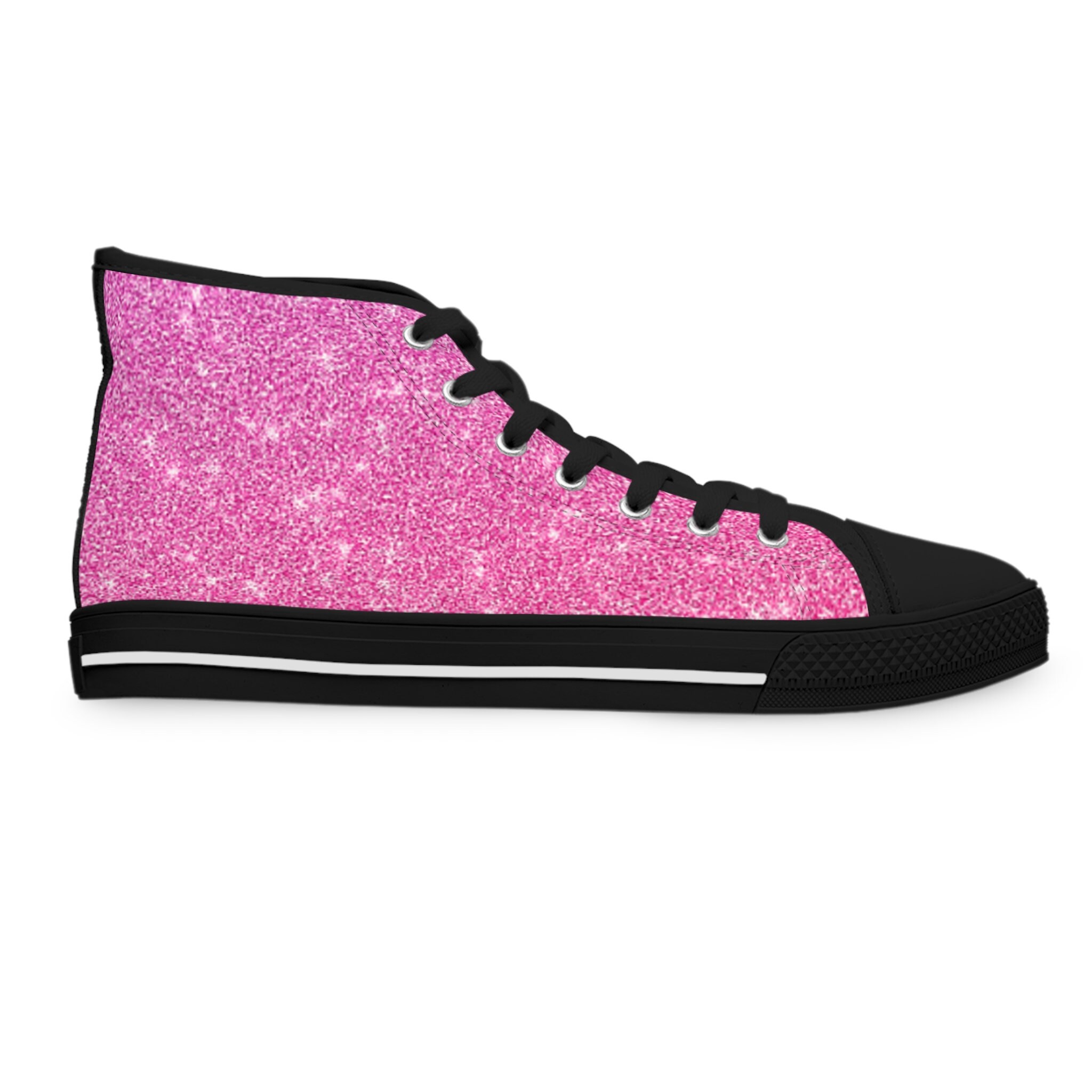 Pink Snakeskin Print Women's High Top Shoes