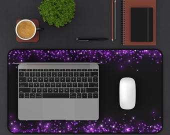 Sparkling Purple Desk Mat for Home Office, Gamer Mouse Pad, Stylish Work Surface, Elegant Decor, Gift for Students