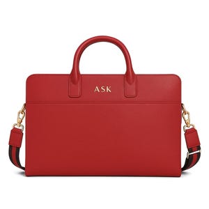Personalized Women's Leather Laptop Bag for laptops up to 17 inches, Leather Briefcase, Shoulder Bag, Office bag - 4 colors, US duty paid
