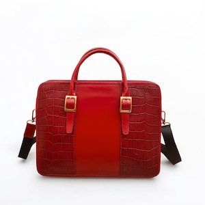 Leder Tragetasche für Frauen, Laptoptasche für 12 Zoll Laptop, Schultertasche, rote Leder Messengertasche, Geschenk für Frauen - 2 Farben erhältlich