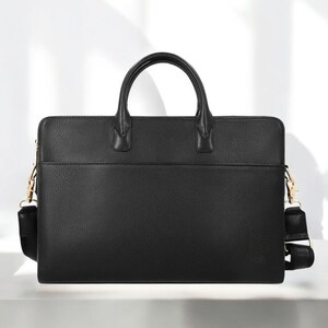 Sacoche en cuir personnalisée pour ordinateur portable pour ordinateurs portables jusqu'à 17 pouces, porte-documents en cuir, sac de bureau, sac à bandoulière en cuir - 4 couleurs disponibles