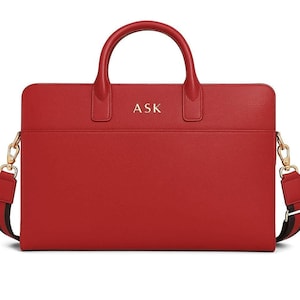 Personalized Women&#39;s Leather Laptop Bag for laptops up to 17 inches, Leather Briefcase, Shoulder Bag, Office bag - 4 colors available