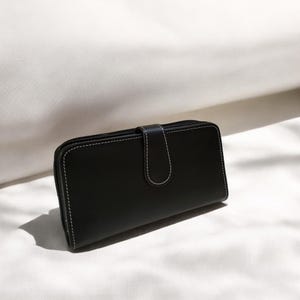 Cartera de cuero para mujer, Cartera de cuero personalizada, Cartera de teléfono para mujer, Cartera larga hecha a mano, Regalo perfecto para mujer