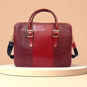 Personalized Stylish Women Leather Bag | Perfect Red Leather Shoulder Bag or Women Tote Bag | Luxurious Gift for Women | 2 colors available
