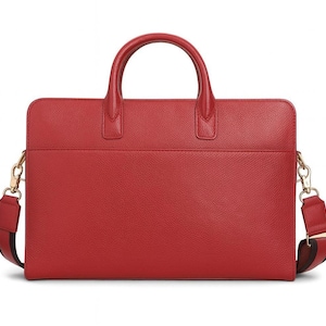 Personalized Women&#39;s Leather Laptop Bag for laptops up to 17 inches, Leather Briefcase, Shoulder Bag, Office bag - 4 colors available