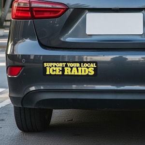 Posobiec Support Your Local ICE Raids Magnete per auto 10x3 - Adesivo per paraurti Pro ICE, Border Patrol, Trump 2028
