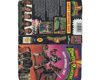 90s Retro Nostalgia Power Rangers VHS cover print Sherpa Fleece Blanket 50x60 - gen x - blockbuster - memorabilia