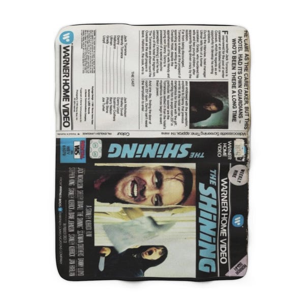 80s, retro, The Shining VHS Movie, NOSTALGIA, faded, Distressed, vintage style, 60s, 70s, Sherpa Fleece-Xl Blanket