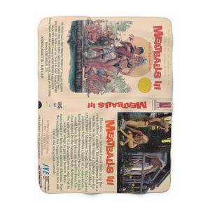 Cobertor de lã Sherpa 3 VHS dos anos 70, 80 e 90, ALMÔNDEGAS, 50x60