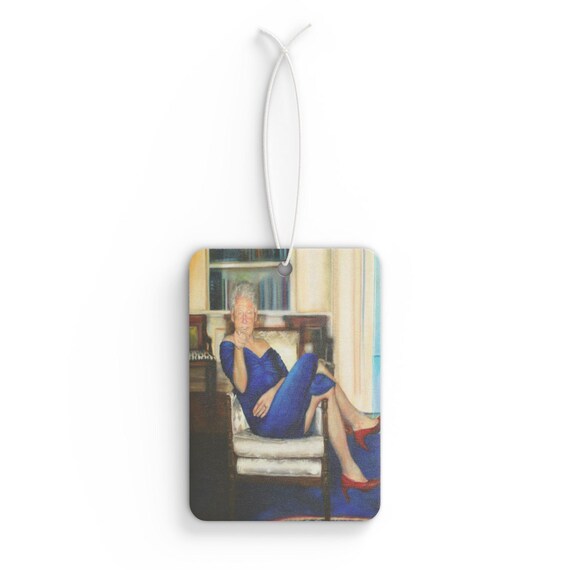 Epstein Clinton Blue Dress Oval Office Painting Freshie Car Air Freshener -  Etsy