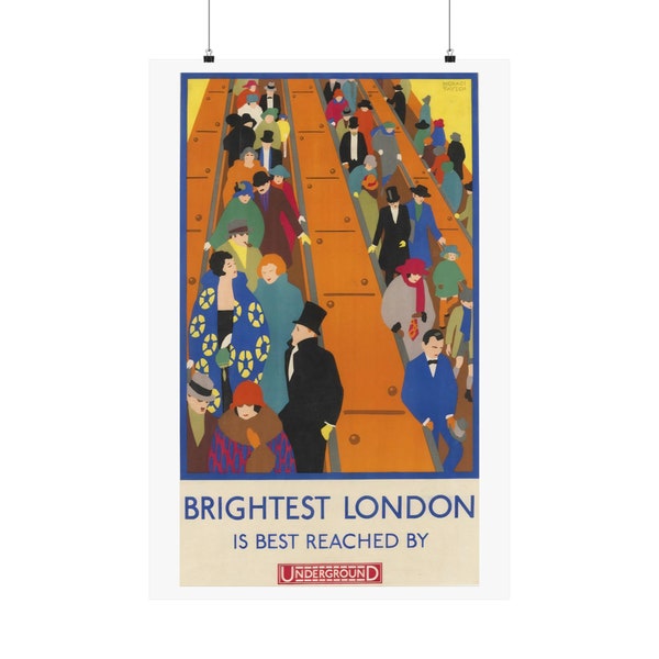 Vintage London Tube Poster: Brightest London is best reached by Underground