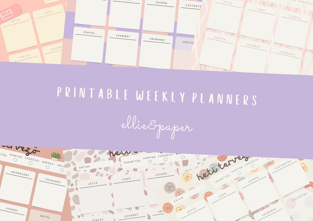 Printable Digital Weekly Planner (with Hand-drawn Illustrations ...