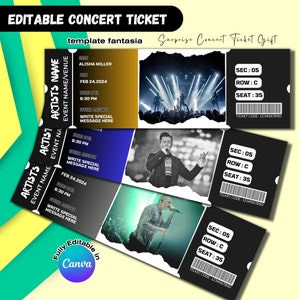 customised ticket, fake concert ticket, concert ticket print, custom event ticket, surprise concert, concert ticket gift, Concert Tickets