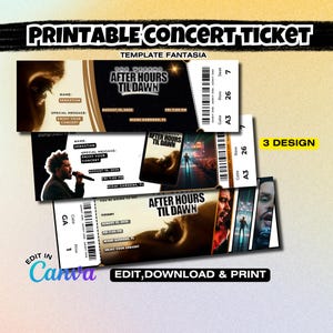Editable The Weeknd Concert Ticket Template | Surprise Gift for Her | Printable Tour 2025 Keepsake | After Hours Tour Gift Idea