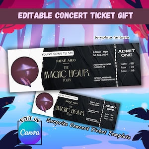 Druckbares Jhene Aiko Konzertticket Geschenk, exklusives Jhene Aiko 2024 Tour Konzertgeschenkticket, anpassbare Jhene Aiko Ticketvorlage